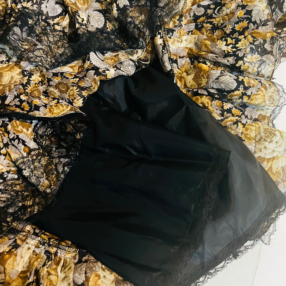 Vintage Albert Nipon Silk Floral Layered Dress Si… - image 4